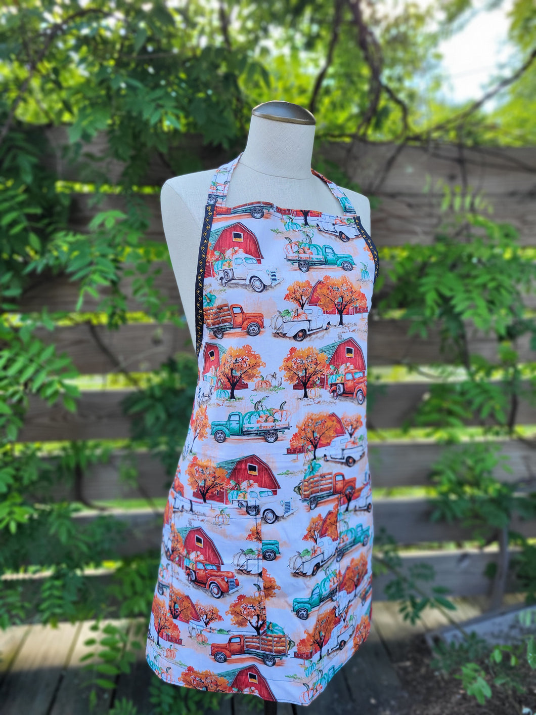 Fall Themed Harvest Trucks Apron