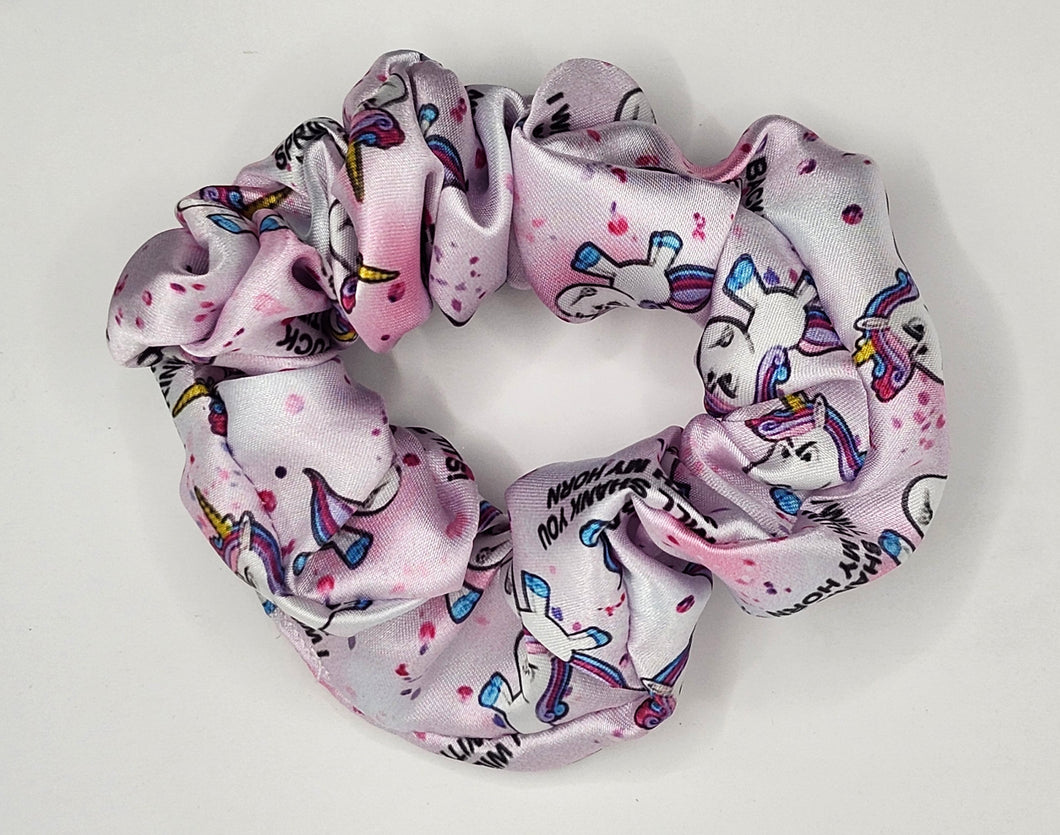 Grumpy Unicorn Satin Scrunchie