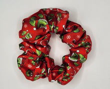 Load image into Gallery viewer, Grinch Satin Scrunchie