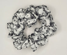 Load image into Gallery viewer, Music Notes Satin Scrunchie