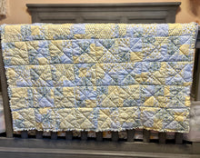 Load image into Gallery viewer, RTS Floral Yellow, Blue, Green Rag Quilt