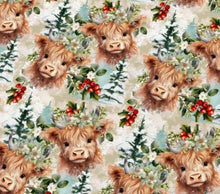 Load image into Gallery viewer, Highland Cow Satin Scrunchie